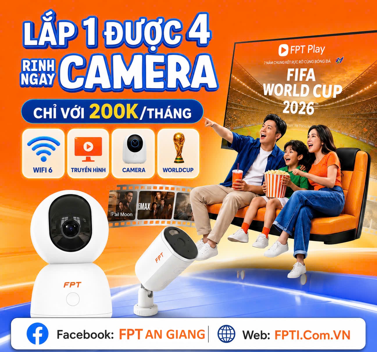 Lắp Mạng FPT WiFi 6 An Giang – Tặng Camera AI